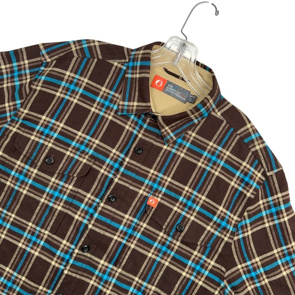 the american outdoorsman Other - The American Outdoorsman Flannel Shirt Mens L Brown Plaid Long Sleeve Button Up